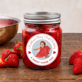 Adesivo Cute Berry First Birthday A Sweet Thank You