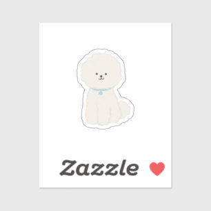 Adesivo Cute Bichon Frise Fofa Sala de Brinquedos do Berçá