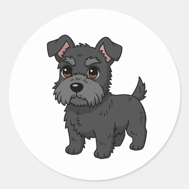 Adesivo Cute Black Scottish Terrier Dog (Frente)