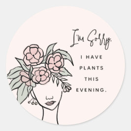 Adesivo Cute Blush Ocupado com Meu Retrato Floral de Plant