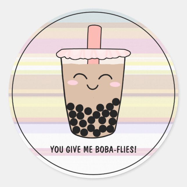 Adesivo Cute Boba Pearl Milk Tea Pun (Frente)
