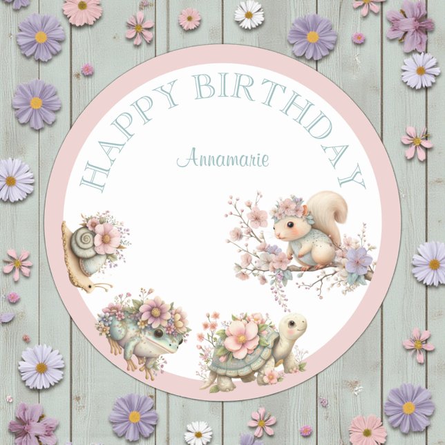 Adesivo Cute Boho Animal Birthday Party (Criador carregado)