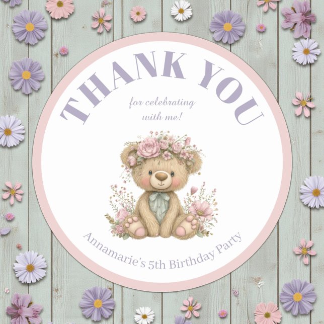 Adesivo Cute Boho Animal Birthday Party (Criador carregado)