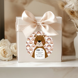 Adesivo Cute Boho Bear Rainbow Neutral Baby Shower