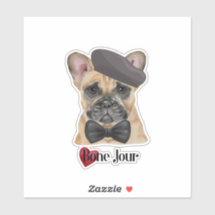 Adesivo Cute Bone Jour French Buldog