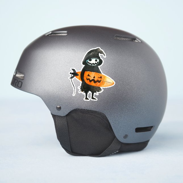Adesivo Cute Boo Fantasma Pumpkin Happy Halloween Sticker (Lado do capacete)