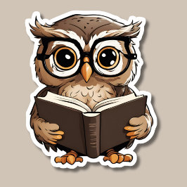 Adesivo Cute Book Owl