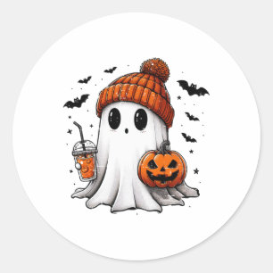 Adesivo Cute Bougie Ghost Café Halloween Pumpkin Spooky
