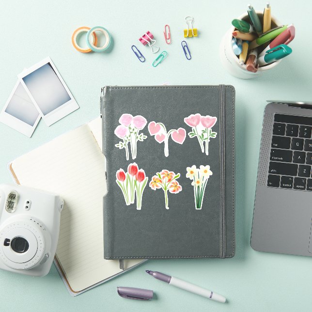 Adesivo Cute Bright Watercolor Flowers (Capa para iPad)