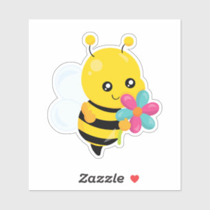 Adesivo Cute Bumblebee e flores