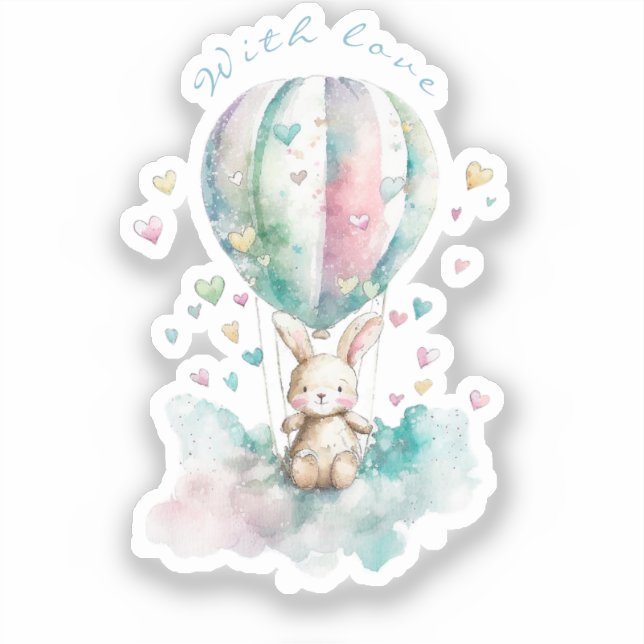 Adesivo Cute bunny AÉRONAUTE, personnalisé (Frente)