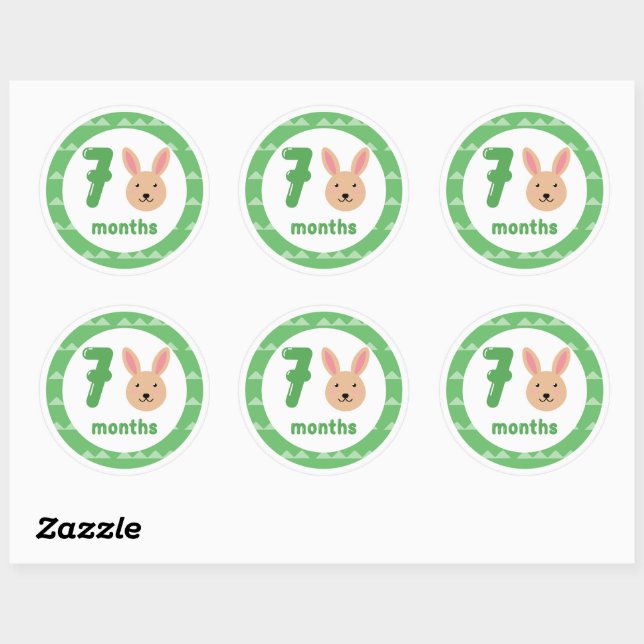 Adesivo Cute Bunny Baby Mensal (Folha)