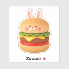 Adesivo Cute Bunny Burger Character Custom Sticker