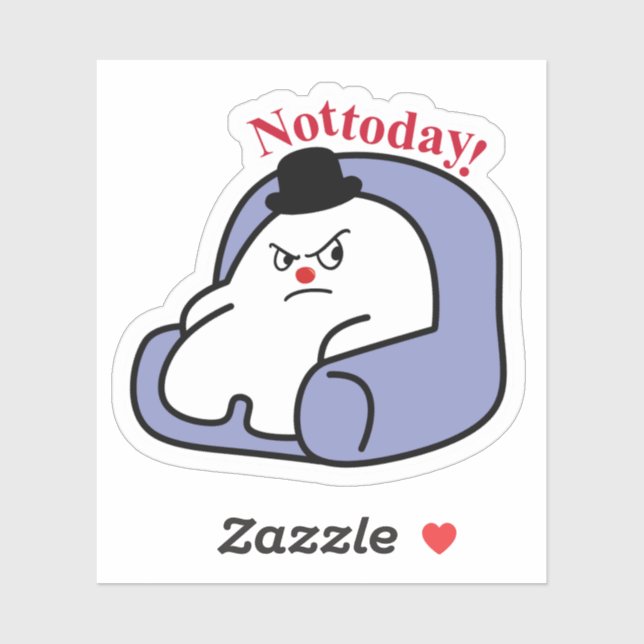 Adesivo Cute Bunny “Not Today” Sticker | Mood & Relatable  (Folha)