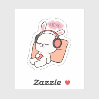 Adesivo Cute Bunny “Relax” Sticker | Calm & Cozy Aesthetic