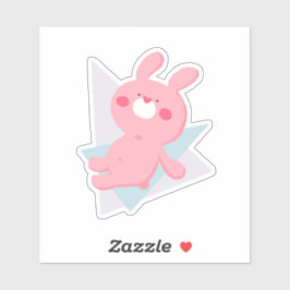 Adesivo Cute bunny with heart nose