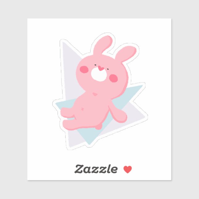 Adesivo Cute bunny with heart nose (Folha)