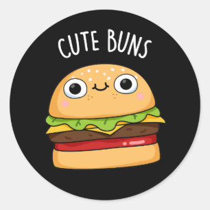 Adesivo Cute Buns Engraçado Burger Escuro BG