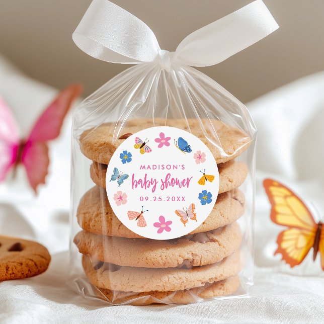 Adesivo Cute Butterflies Baby Shower (Criador carregado)