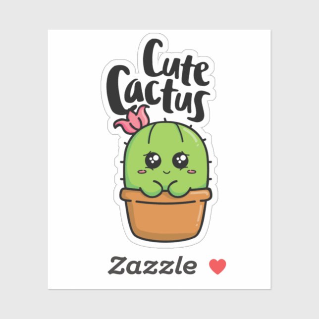 Adesivo Cute cactus (Folha)