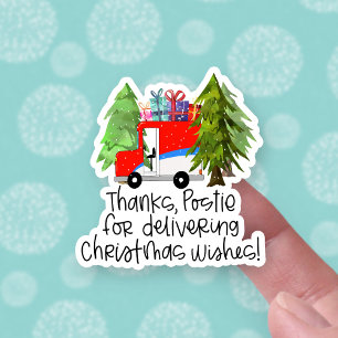 Adesivo Cute Canada Postal Worker Thanks Christmas Truck