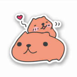 Adesivo Cute Capybara Love
