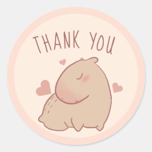 Adesivo Cute capybara obrigado você