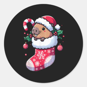 Adesivo Cute Capybara Vestindo Papai Noel No Natal