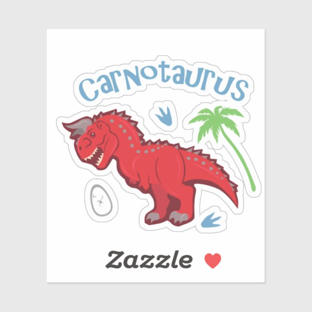 Adesivo Cute Carnotaurus (Folha)