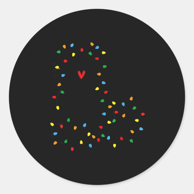 Adesivo Cute Cat Christmas Light Graphic Cat Black Mom Lov (Frente)