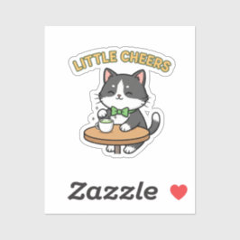Adesivo Cute Cat With Tiny Green Beer Mug Cheers Sticker