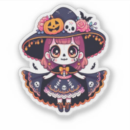 Adesivo Cute catrina girl halloween