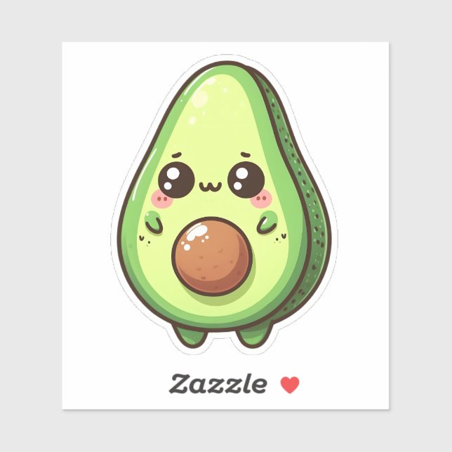 Adesivo Cute Chibi Avocado (Folha)