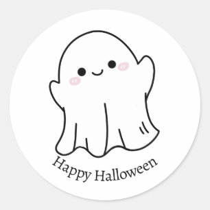 Adesivo Cute Chibi Fantasma Feliz Dia das Bruxas