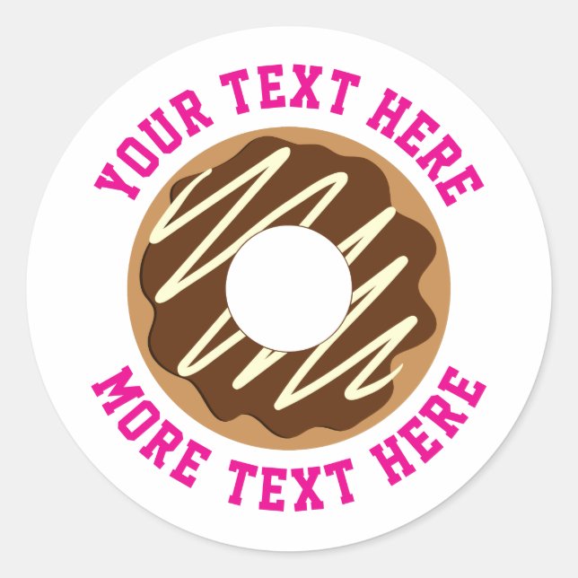 Adesivo Cute chocolate donut with icing custom (Frente)