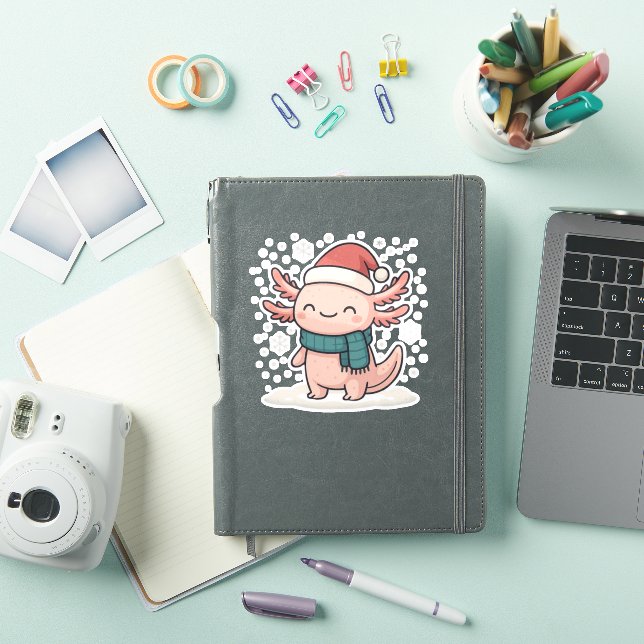 Adesivo Cute Christmas Axolotl Sticker | Kawaii Winter  (Capa para iPad)