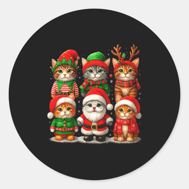 Adesivo Cute Christmas Cats  (Frente)