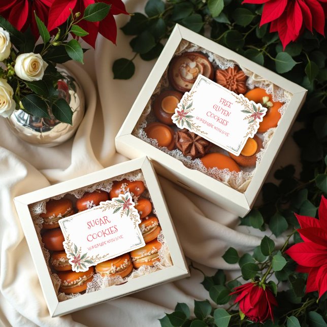 Adesivo Cute Christmas Frame For Cookies Exchange Party (Charming Cute Christmas Frame For Cookies Exchange Party Stickers. )