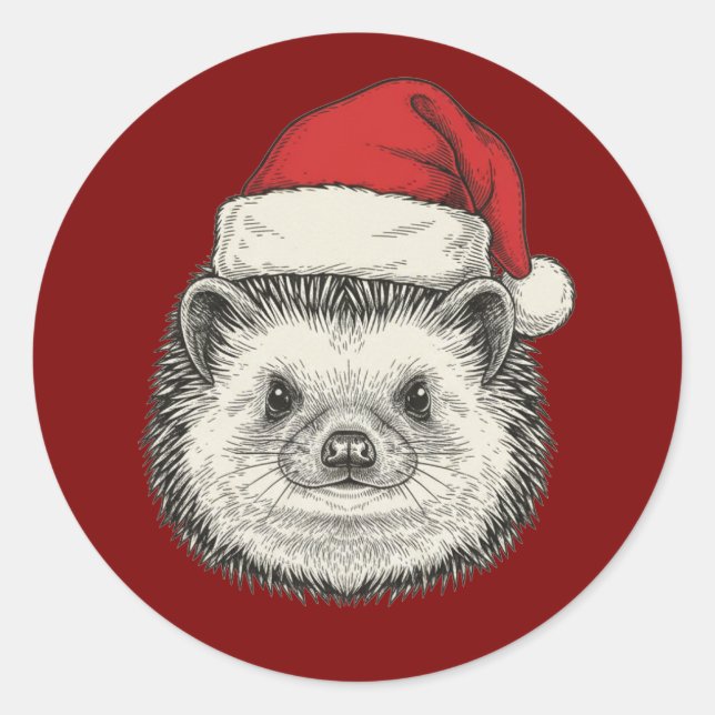 Adesivo Cute Christmas Hedgehog (Frente)