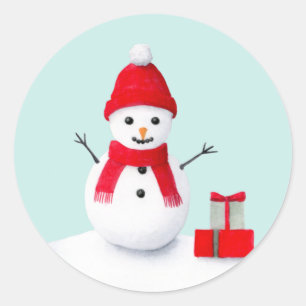 Adesivo Cute christmas snowman pastel watercolor sticker