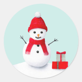 Adesivo Cute christmas snowman pastel watercolor sticker