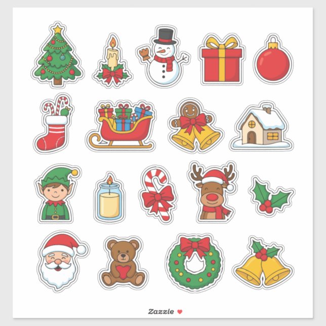 Adesivo Cute Christmas Sticker Bomb Phone Case | Holiday P (Folha)