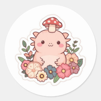 Adesivo Cute cogumelo axolotxl