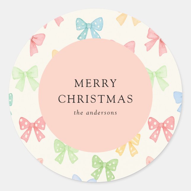 Adesivo Cute Colorful Bow Pattern Holiday (Frente)