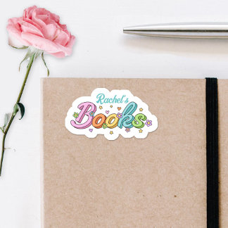 Adesivo Cute Colorful Customized Name Book Stickers