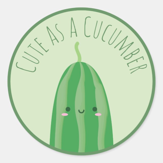 Adesivo Cute como pepino Engraçado Cutecumber (Frente)