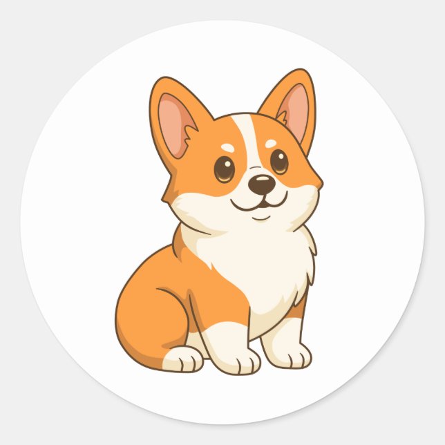 Adesivo Cute Corgi Dog (Frente)