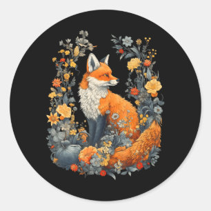 Adesivo Cute Cottagecore Floral Fox Aestésica Raparigas