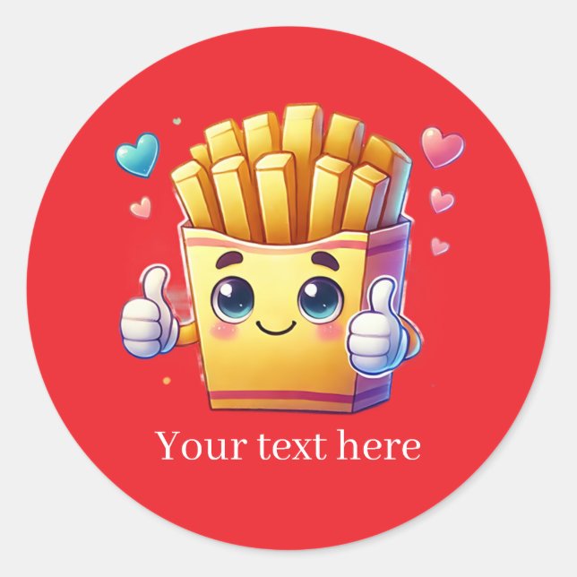 Adesivo Cute customizable business French fries (Frente)