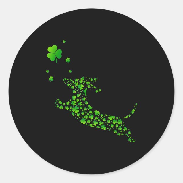 Adesivo Cute Dachshund Dog With Irish Shamrock St Patricks (Frente)